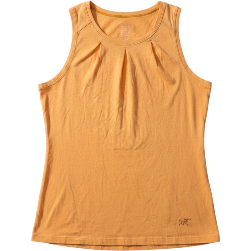 Arc'teryx Tank Top Women Large Orange Pleated Trim Fit Sleeveless Athletic Shirt